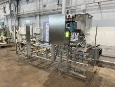 4-Head Gravity Piston Filler,with Gravity Fed S/S Funnel, Mounted on S/S Frame (NOTE: Missing Some