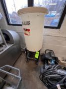 PLASTIC FLAVOR STORAGE TANK, APPROX. 22 IN. DIAMETER X 32 IN. HEIGHT