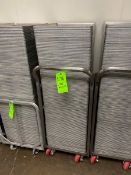 (120) BAKING SHEET PANS, INTERAL DIMS.: APROX. 26” L x 18” W x 1” H, ON S/S PORTABLE PAN CART (