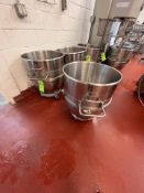 (2) S/S HOBART MIXING BOWLS ON DOLLIES