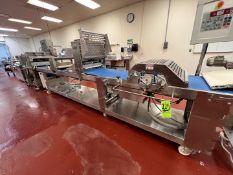 RONDO SHEETING LINE, INCLUDES STRIP CUTTER, COOKIE CUT-OUT STAMPER, REWORK CONVEYOR SECTION