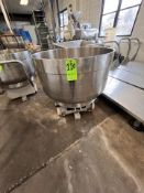 PORTABLE S/S MIXING BOWL FOR SPIRAL MIXERS, APPROX. 38 IN. W X 19 IN. D