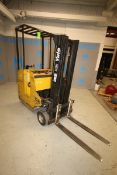 Yale 3,000 lb 24 Volt Stand Up Electric Forklift, Model ESCO30ABN24TE077 SN A824N06856v, 172