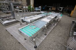 Lot of (6) pcs. Assorted S/S Belt & Roller Case Conveyor Sections, 17