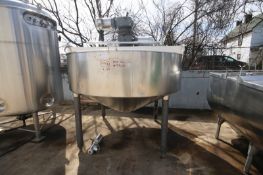 Chester Jenson Aprox. 600 Gallon Cone Bottom Jacket S/S Kettle, Size/Type M70N40C.C, SN 8210-P, with