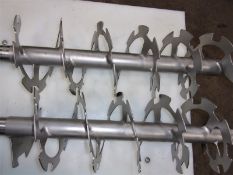 (2) S/S Sanitary Double Ribbon Blender Agitators, Each Unit Measures 9-1/2