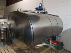 De Laval E600RO 600 Gallon Horizontal Jacketed Tank with Mixer (no motor) (Loading Fee $250) (