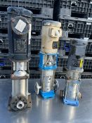 (1) lot of 3 pumps. (1) 2hp Grundfos Type CRN1-11 (1) 2hp Gould ESV10FA30 (1) 2 Hp Goulds