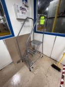 LOT OF ASSORTED INCLUDES 3-STEP PLATFORM, TOOL CHEST, PUSH CART