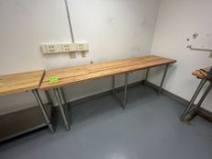 (2) WOOD TOP TABLES DIMS APPROX 72