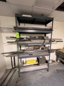 METAL RACK WITH ASSORTED ROLL STOCK