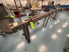 STRAIGH SECTION OF S/S CONVEYOR, APPROX. 26 FT. LONG, INCLUDES DRIVES AND VARIABLE SPEED