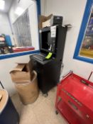 (2) ENCLOSED PORTABLE COMPUTER WORK STATION WITH ZEBRA LABEL PRINTERS, MODEL ZD620 & ZD420