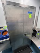 3-PIECES OF S/S PLANT FURNITURE, S/S CABINET, S/S TRASH CAN, S/S BENCH