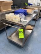 GLOBAL INDUSTRIAL S/S PUSH CART, APPROX. 49 IN. L X 22-1/2 IN. W X 34 IN. H