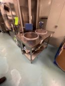 MIXING SKID WITH (2) MIXING TANKS EQUIPPED WITH IKA LAB MIXERS, MODEL EURO-ST 60 D AND MASTERFLEX