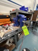 DURHAM MFG WOOD SHOP TABLE WITH WESTWARD VICE, 72 IN. X 36 IN. X 43 IN. (CONTENTS ON TABLE NOT