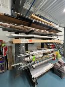 ALL CONTENTS ON RACK INCLUDES COPPER ROUND METAL PIPE TUBING