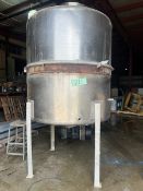 500 Gallon (approx.) Stainless Steel Single Wall Tank- 38 diameter, 70