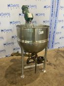 Groen 60 Gal. S/S Kettle, M/N N60, NAT’L BD: 14723, Lightnin Dura-Mix Energy Efficient Agitation