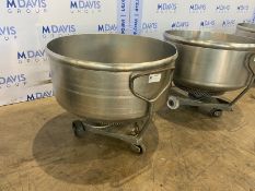 S/S Portable Totes, Circular, Internal Dims.: Aprox. 38” Dia. x 20” Deep, Mounted on Portable