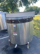 Aprox. 500 Gal. S/S Single Wall Tank, Internal Dims.: Aprox. 47” Deep x 56” Dia., with Stop