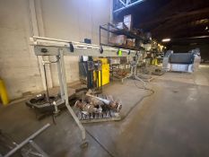 Straight Section of Conveyor, with Guide Rails, with Motor, Overall Dims.: Aprox. 15 ft. L x 5