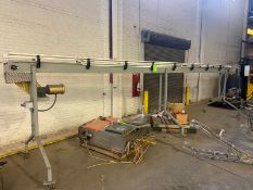 Straight Section of Conveyor, with Guide Rails, with Motor, Overall Dims.: Aprox. 22 ft. L x 4-1/