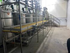 S/S Platform, Overall Dims.: Aprox. 30 ft. L x 3 ft. W x 4 ft. H, with Plastic Grating & S/S Frame