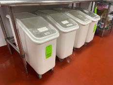 (4) Plastic Ingredient Bins, Mounted on Casters (LOCATED IN RED HOOK BROOKLYN, N.Y.)