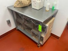 S/S Table, with S/S Bottom Shelf, Overall Dims.: Aprox. 48