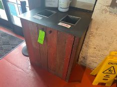 Wooden Trash Can Receptical with Metal Top, Overall Dims.: Aprox. 32