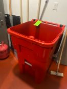 Brute Plastic Trash Can, Mounted on Casters, with Hinge Lid (LOCATED IN RED HOOK BROOKLYN, N.Y.)