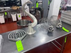 (4) Hobart Mixer Attachments, Includes 1-Flat Beater Attachment, 1-Dough Hook Attachment, & 2-Whip