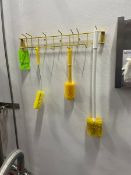 (2) Racks with Scrub Brushes, Squigees, Wall Mounted Racks (LOCATED IN RED HOOK BROOKLYN, N.Y.)