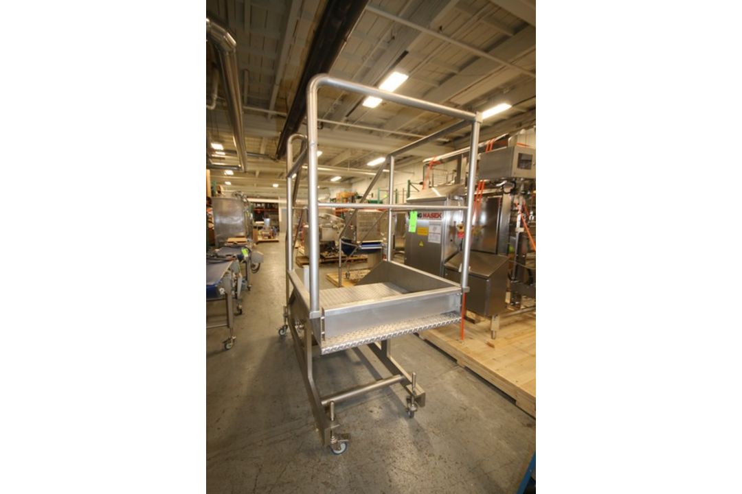 Aprox. 8 ft L x 37" W x 39" H Portable S/S Stairs with Handrail, Diamond Flooring (INV#99533) ( - Image 4 of 4