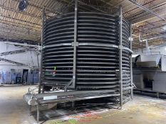 20-Tier Cooling Spiral, Top to Bottom Flow of Product, with Aprox. 36