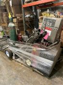 Pallet of Assorted Equipment Includes: Video Jet Excel Ink Jet Coder, Cylinder, Cart, & Hoist Syste