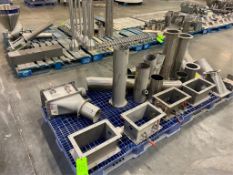 Pallet of Assorted Flexicon Auger Conveyor Components, with Discharge Valve Duct, Assorted Sizes (