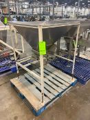 ERIEZ S/S Magnetic Feeder, M/N 26C, 115 Volts, with S/S Infeed Funnel, Mounted on Mild Steel