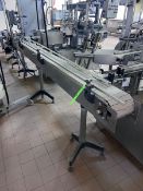 2-Straight Sections of Conveyor, with Aprox. 8” W Plastic Belt, with Guide Rails, with Motor (