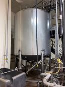 Sani Fab 2,500 Gal. Insulated Vertical Tank, M/N CCV, S/N 61089302, Cone Bottom, Mounted on S/S Legs