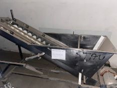 S/S Incline Auger Conveyor, with S/S Frame & Hopper (LOCATED IN MANTECA, CA)