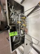 Double Bowl Sink, with S/S Fittings, Mounted on Mild Steel Frame (LOCATED IN MANTECA, CA)