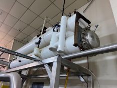 S/S Ammonia Chiller For Brine, Aprox. 14 ft. L, Mounted on S/S Legs