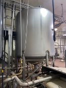 Sani Fab 2,500 Gal. Insulated Vertical Tank, M/N CCV, S/N 61089301, Cone Bottom, Mounted on S/S Legs