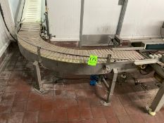 1-Section of 90 Degree Turn Conveyor, with Aprox. 12” W Belt, with Guide Rails