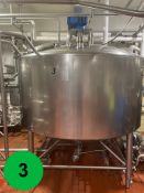DCI 1,000 Gal. S/S Insulated Processing Tank, S/N 86-D-33036-B with CIP; Cooling, Heating; 3