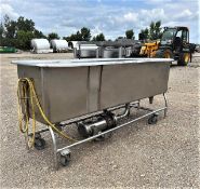 All S/S 8 ft. COP Tank, Aprox. 213 Gal., Dual Bottom Spray Tubes with (2) 1-1/2