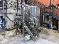 Aprox. 2,000 Gal. S/S Single Wall Vertical Tank, Internal Dims.: Aprox. 7.9 ft. Dia. x 6.1 ft. Tall,